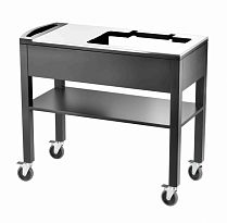 Carrello servire caldo con piano in acciaio